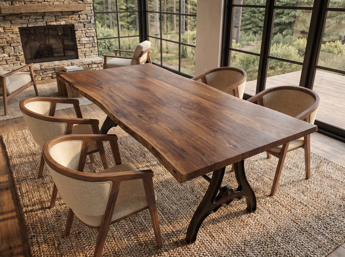 The Forester Table — solid wood dining table, handcrafted in the USA by Danner Furniture #wood-type-color_walnut