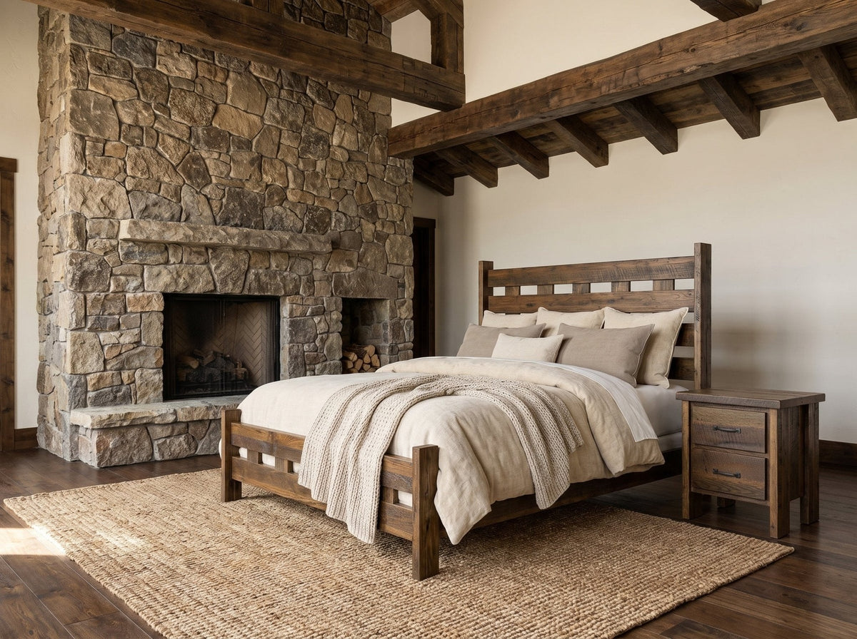 The Ridgeline Reclaimed Bed — reclaimed solid wood platform bed, handcrafted in the USA by Danner Furniture #color_reclaimed-light-brown