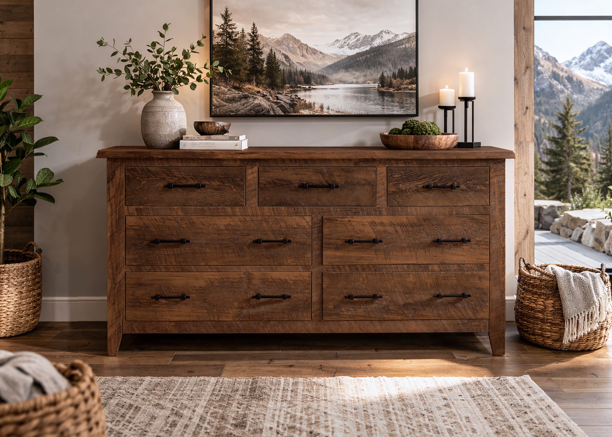 solid wood dresser Traditional Vivienne 6-Drawer Easy Assembly Solid Wood Dresser