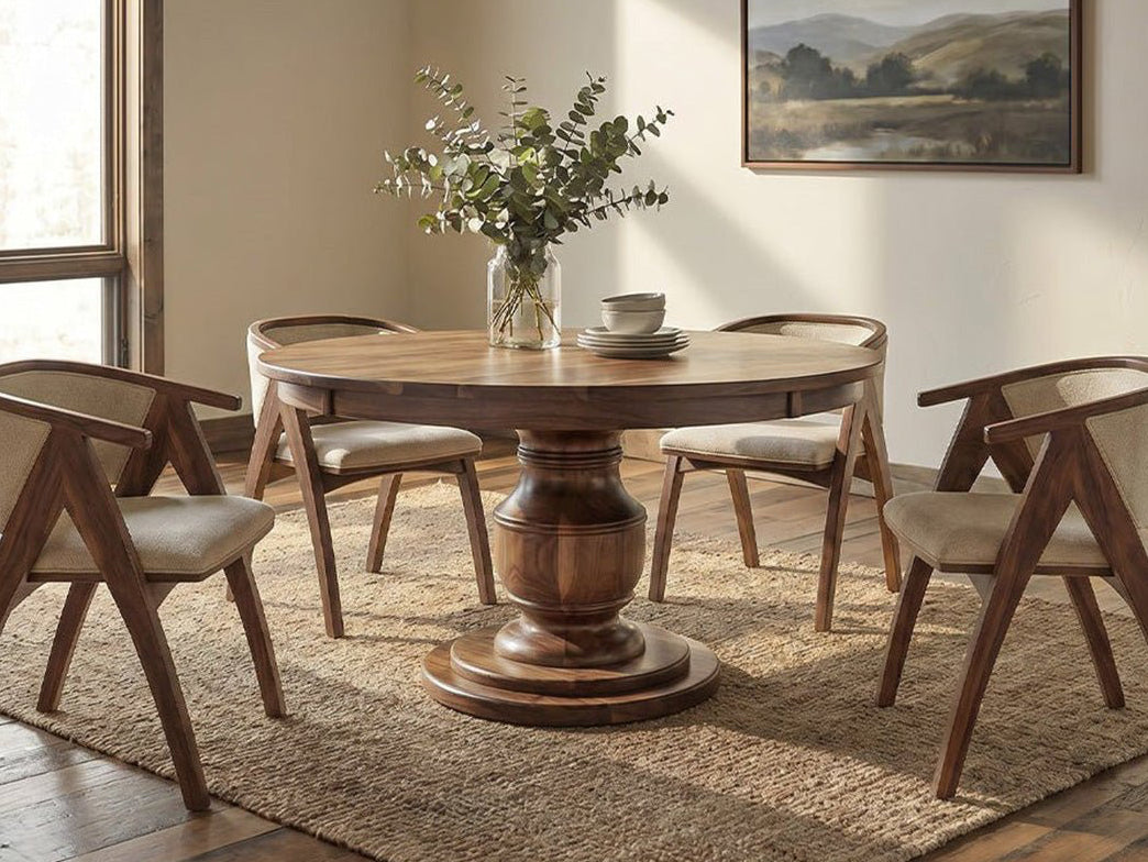The Jamison Table — solid wood dining table, handcrafted in the USA by Danner Furniture #wood-type-color_walnut