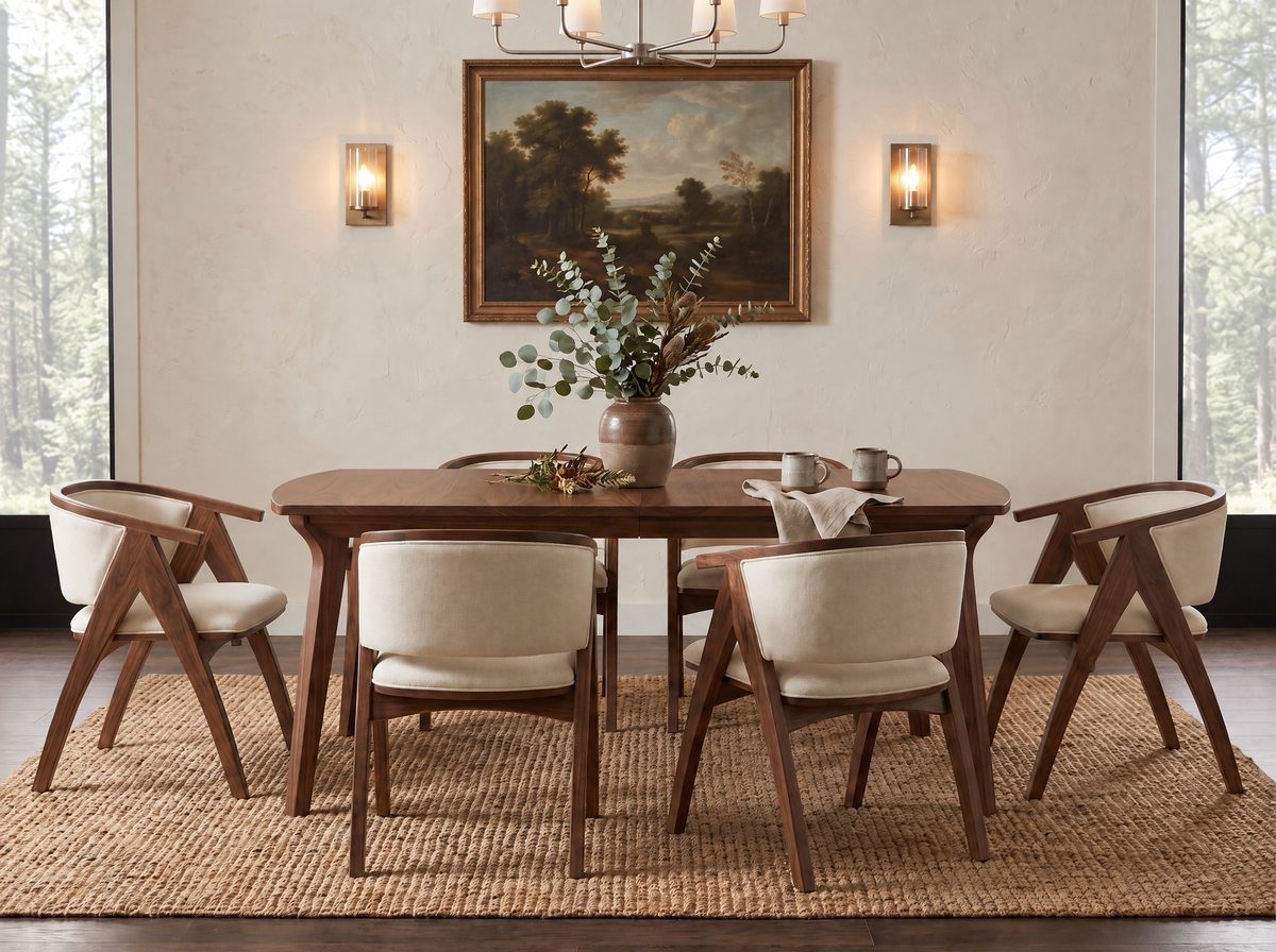 The Larkspur Table β solid wood dining table, handcrafted in the USA with Danner Furniture