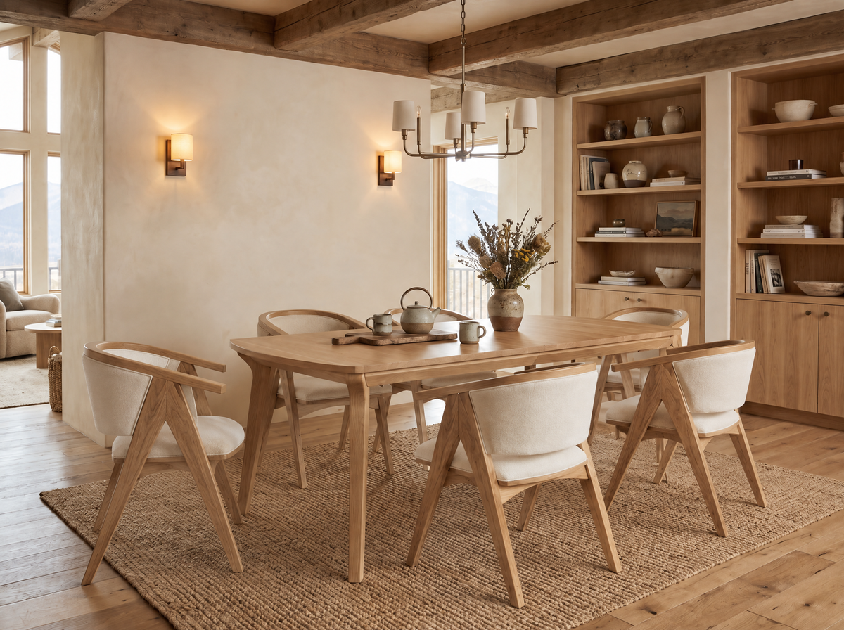 The Larkspur Table β solid wood dining table, handcrafted in the USA with Danner Furniture