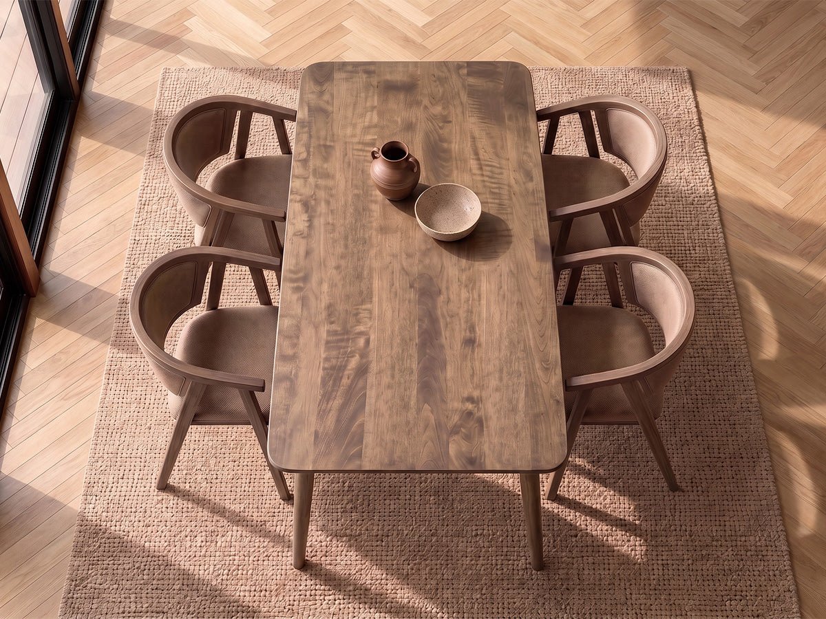 The Meridian Table โ solid wood dining table, handcrafted in the USA by Danner Furniture