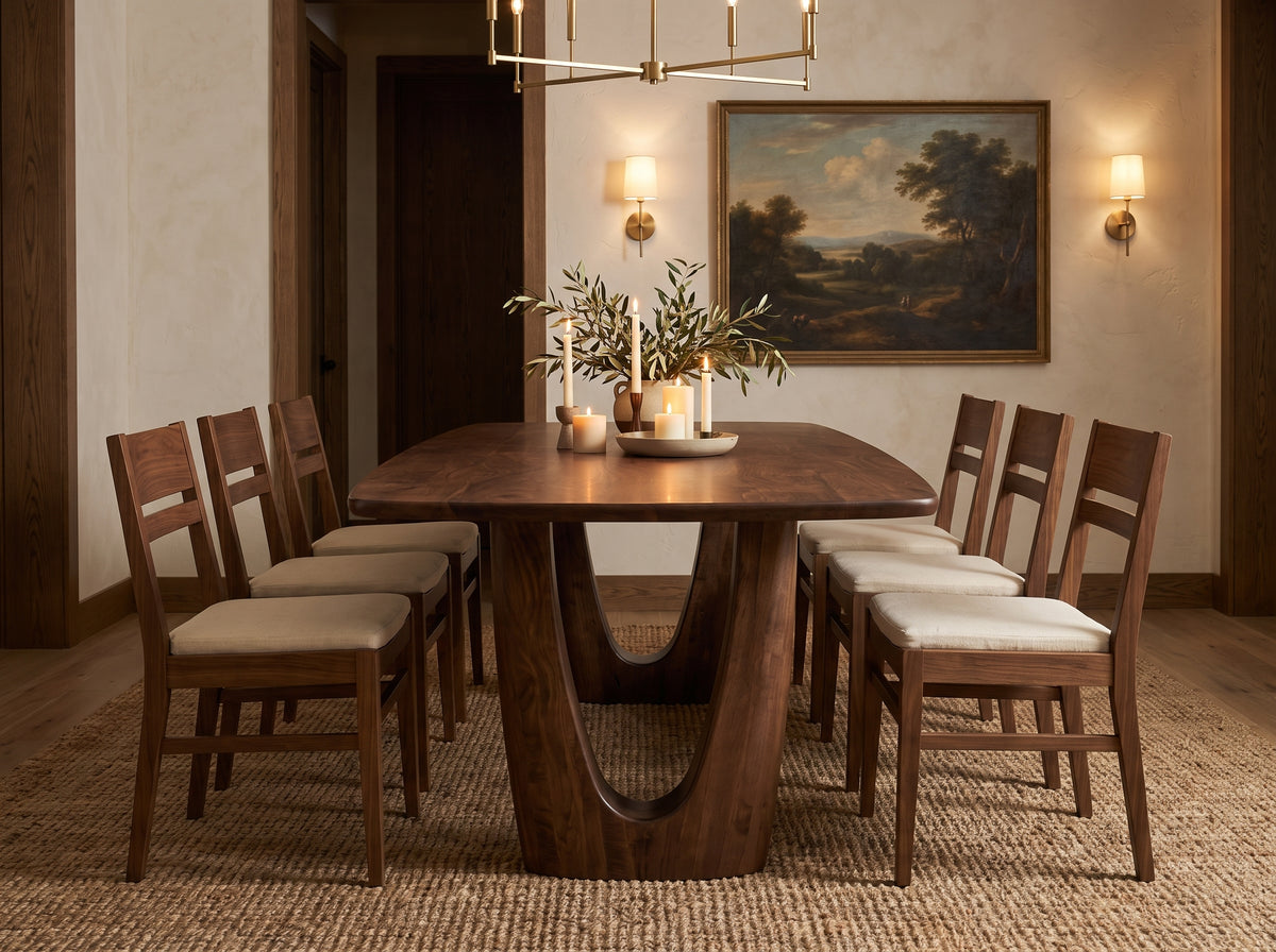 The Mauve Table — solid wood dining table, handcrafted in the USA by Danner Furniture