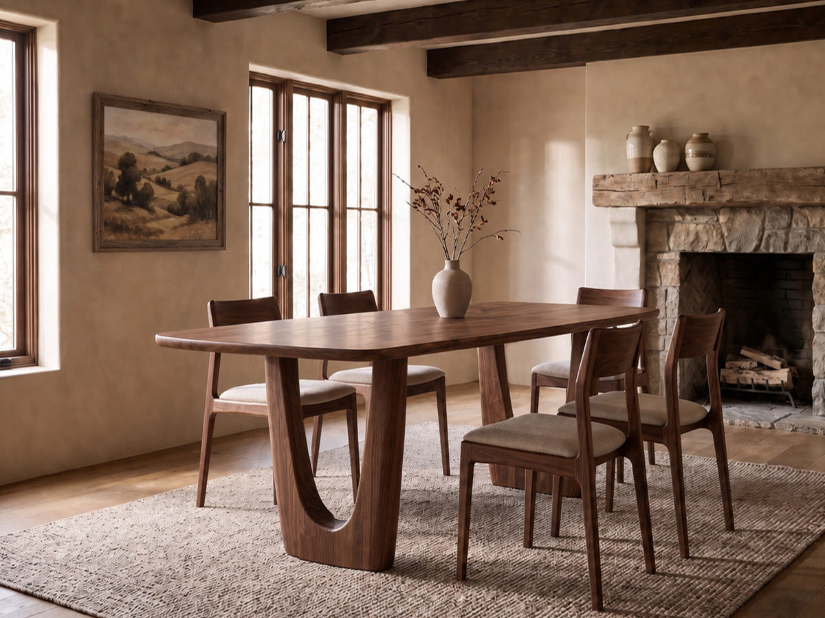 The Mauve Table — solid wood dining table, handcrafted in the USA by Danner Furniture #wood-type-color_walnut