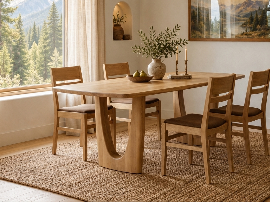 The Mauve Table — solid wood dining table, handcrafted in the USA by Danner Furniture