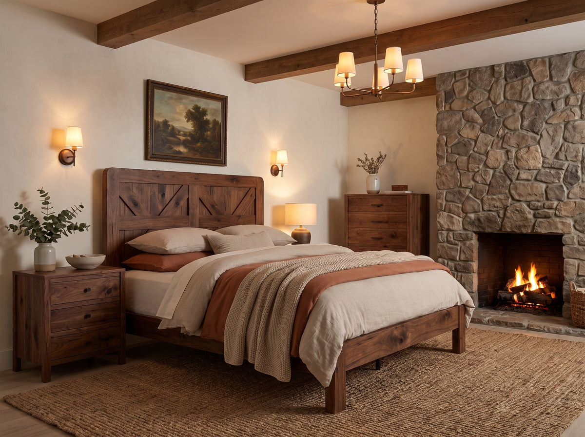 The Ruxton Bed — solid hardwood bed, handcrafted in the USA with Danner Furniture #wood-type-color_walnut
