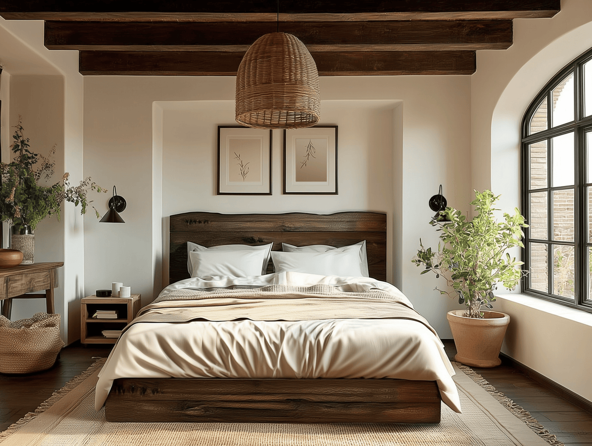 The Live Edge River Bed in a brightly lit bedroom