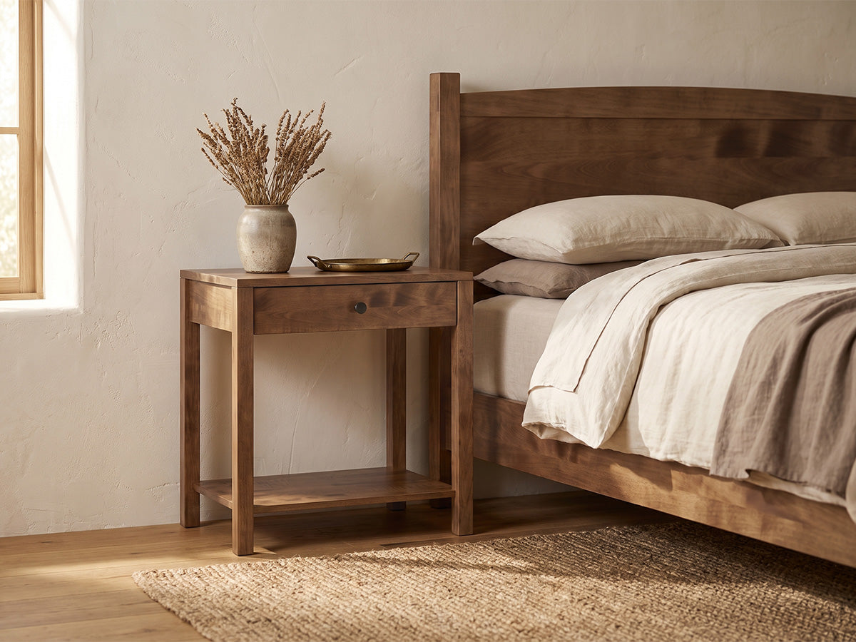 The 1 drawer nightstand — solid wood nightstand, handcrafted in the USA with Danner Furniture 