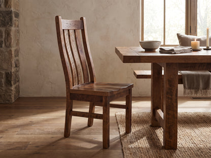 Barker Chair - solid reclaimed wood dining chair made in the USA.