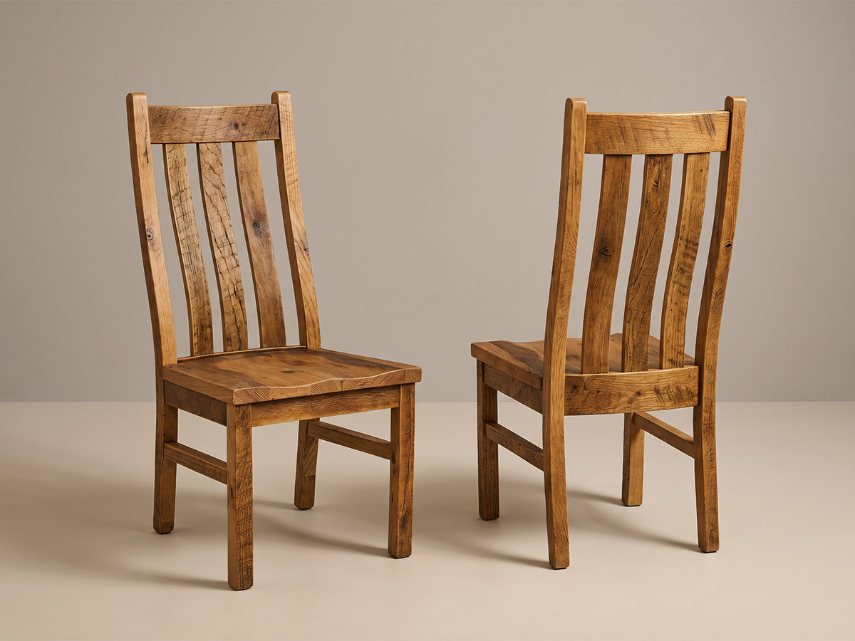 Barker Chair - solid reclaimed wood dining chair made in the USA.