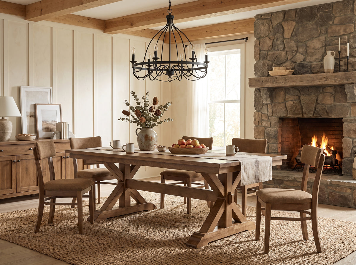 The Cascade Table — solid wood dining table, handcrafted in the USA with Danner Furniture 