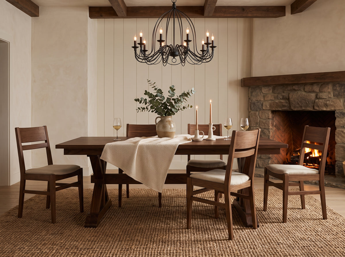 The Cascade Table — solid wood dining table, handcrafted in the USA with Danner Furniture 