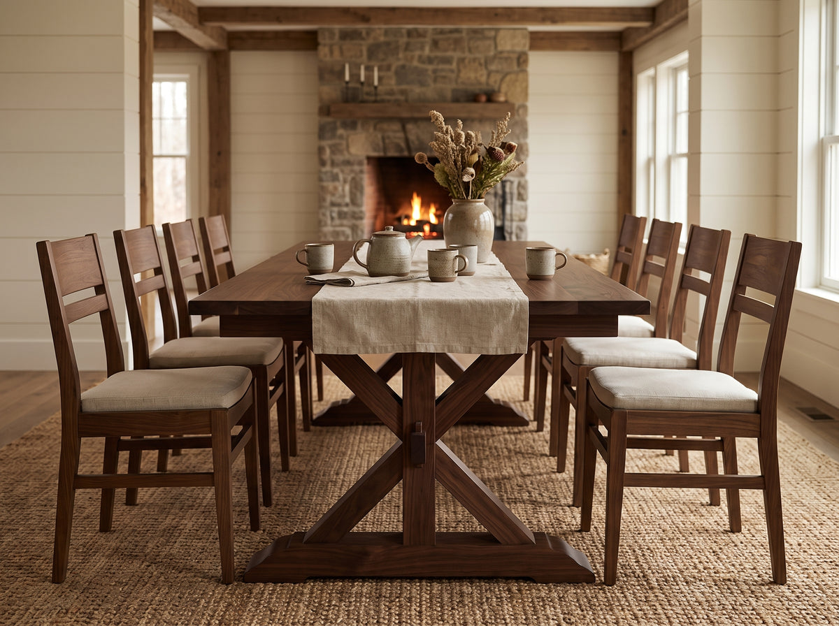 The Cascade Table — solid wood dining table, handcrafted in the USA with Danner Furniture 