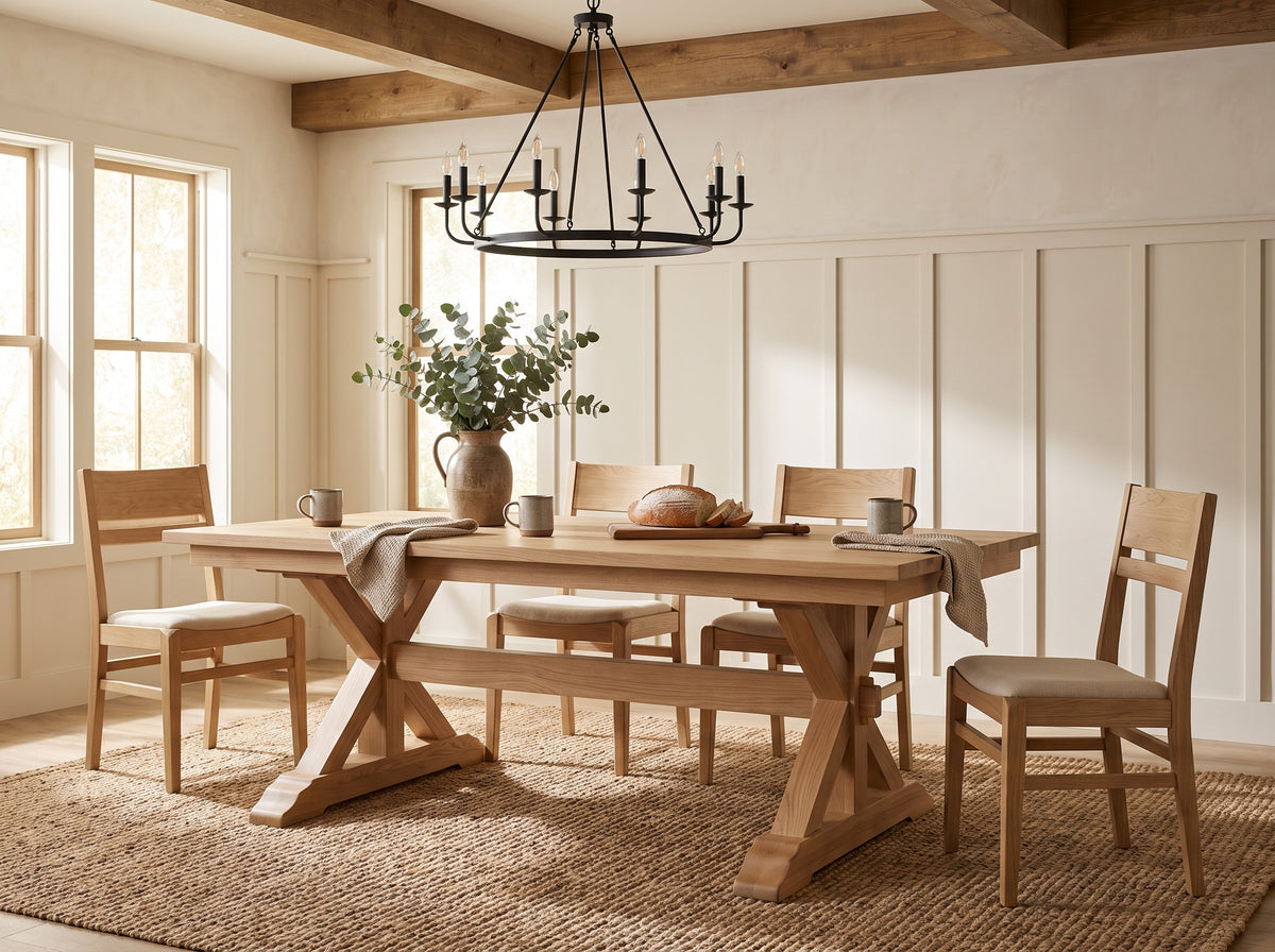 The Cascade Table — solid wood dining table, handcrafted in the USA with Danner Furniture 