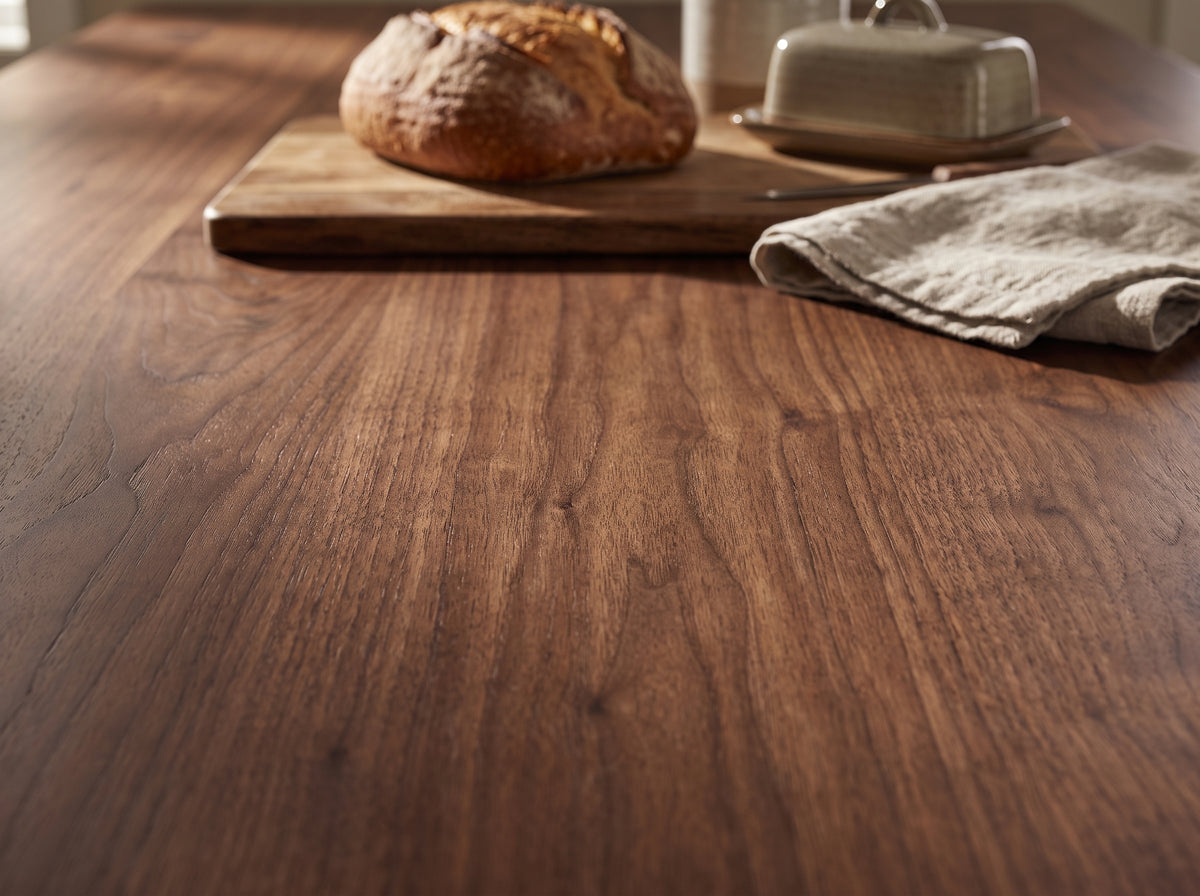 The Larkspur Table — solid wood dining table, handcrafted in the USA with Danner Furniture 