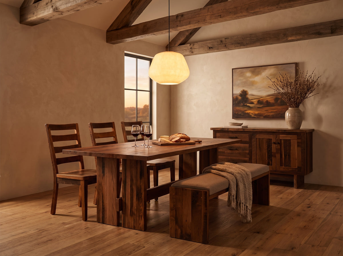 The Crestone Table — solid wood dining table, handcrafted in the USA with Danner Furniture