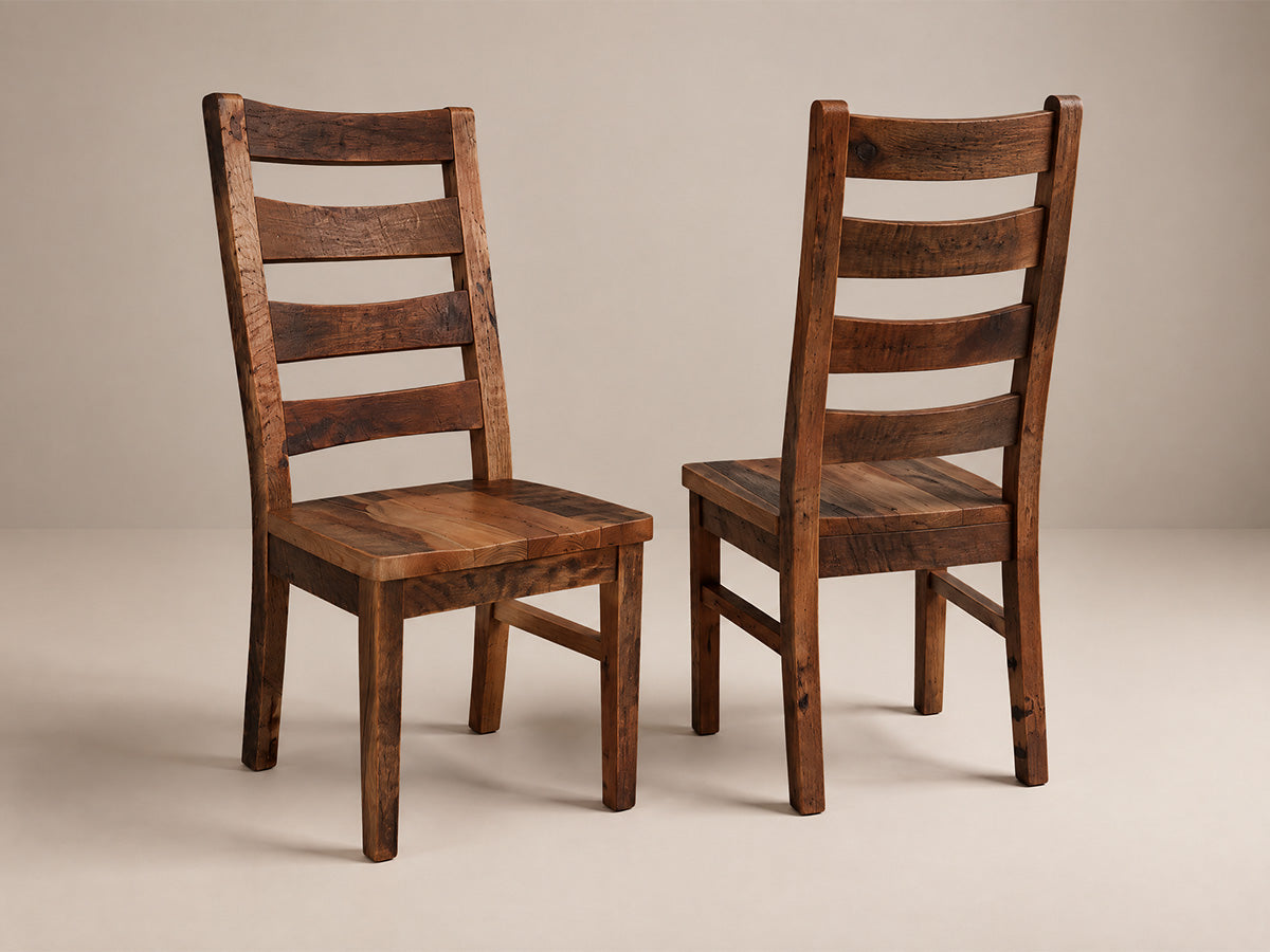 The Crestone Chair — solid reclaimed oak wood dining chair, handcrafted in the USA with Danner Furniture