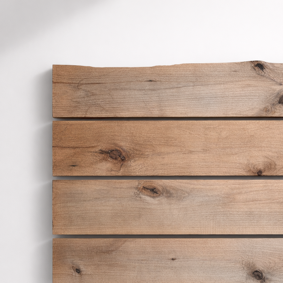Headboard shown with multiple planks