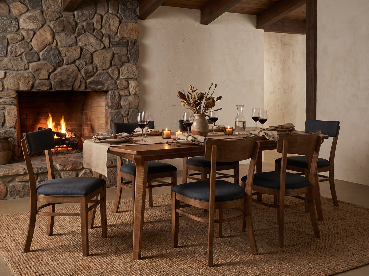 The Larkspur Table — solid wood dining table, handcrafted in the USA with Danner Furniture 
