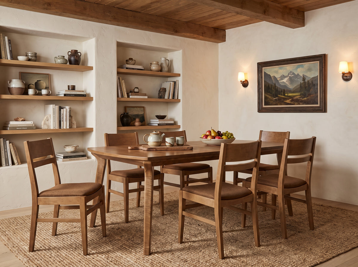 The Larkspur Table — solid wood dining table, handcrafted in the USA with Danner Furniture 
