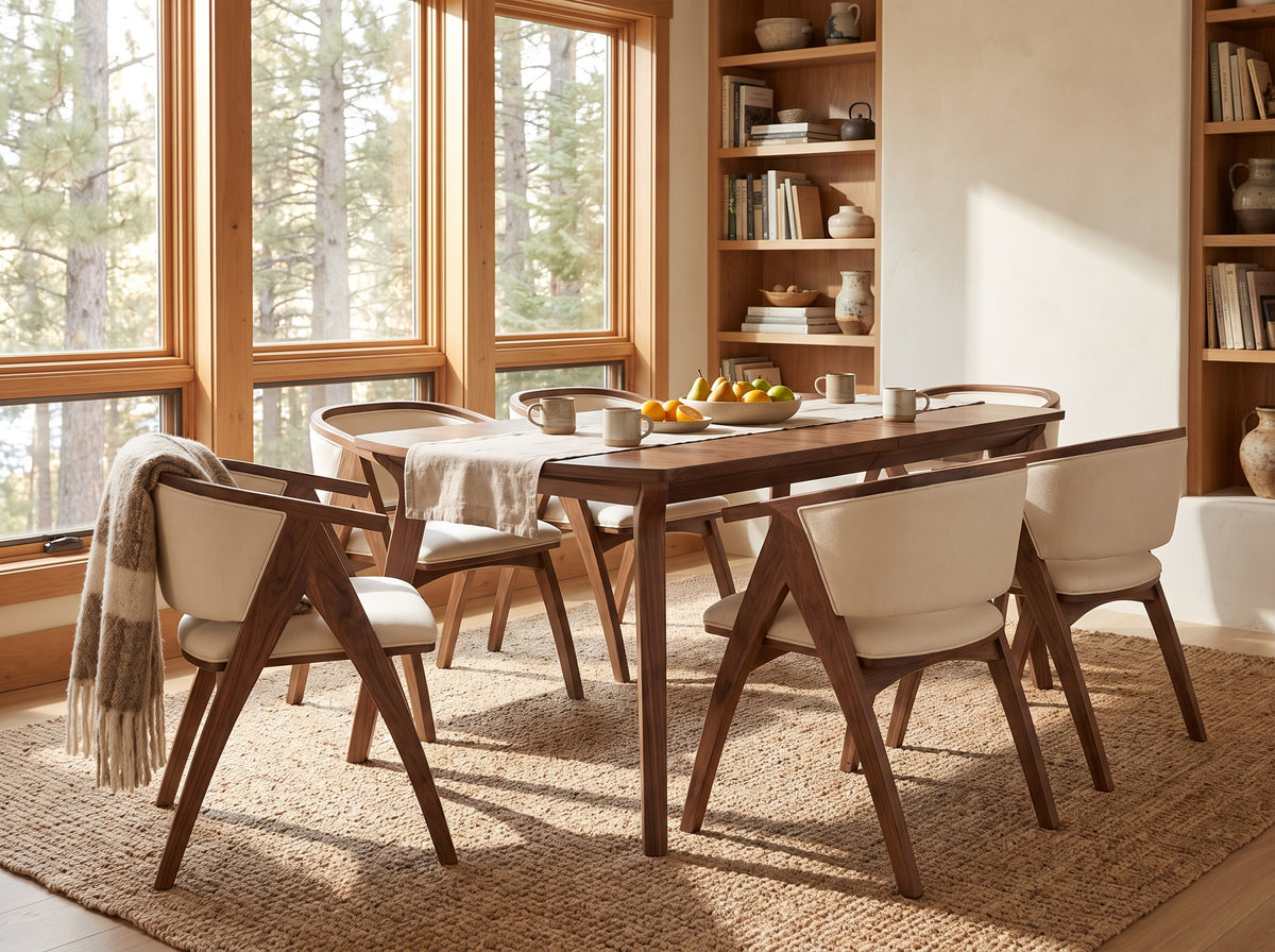 The Larkspur Table — solid wood dining table, handcrafted in the USA with Danner Furniture 