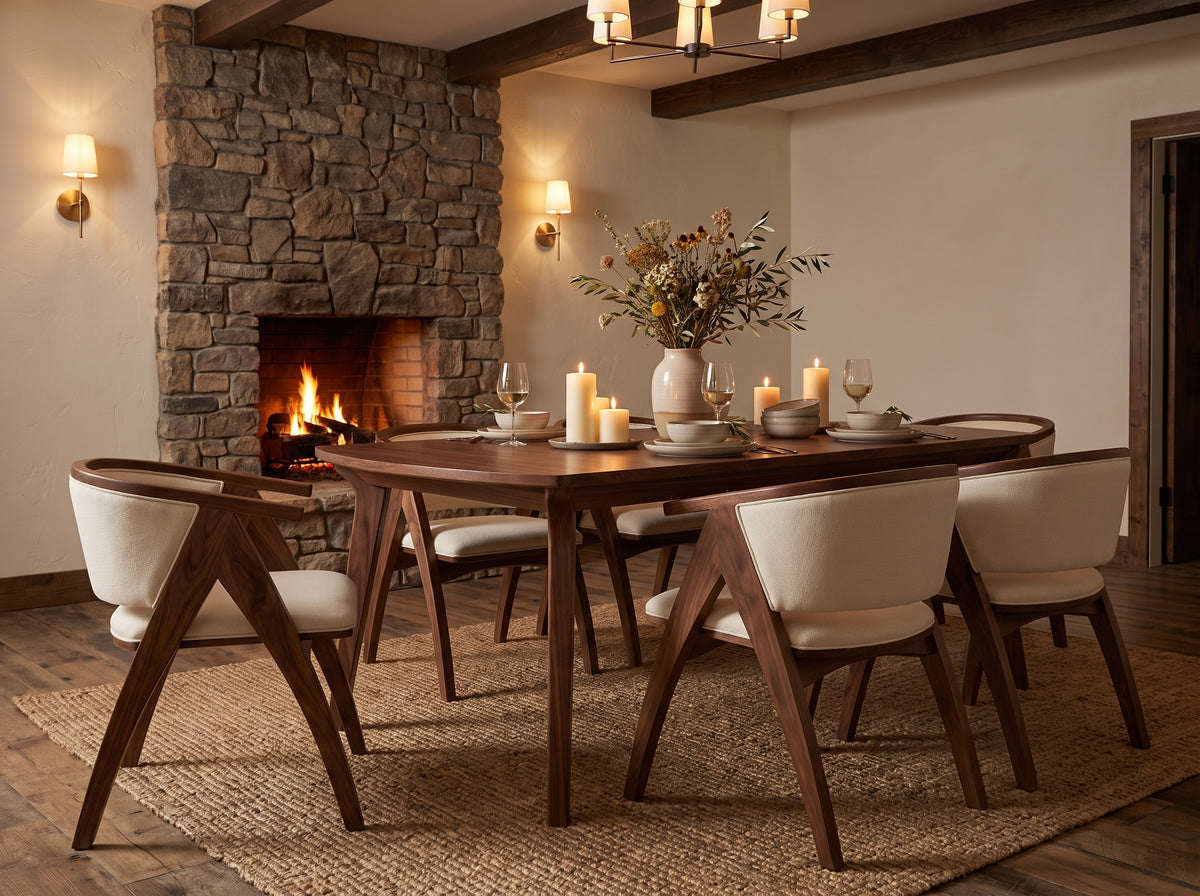 The Larkspur Table — solid wood dining table, handcrafted in the USA with Danner Furniture 