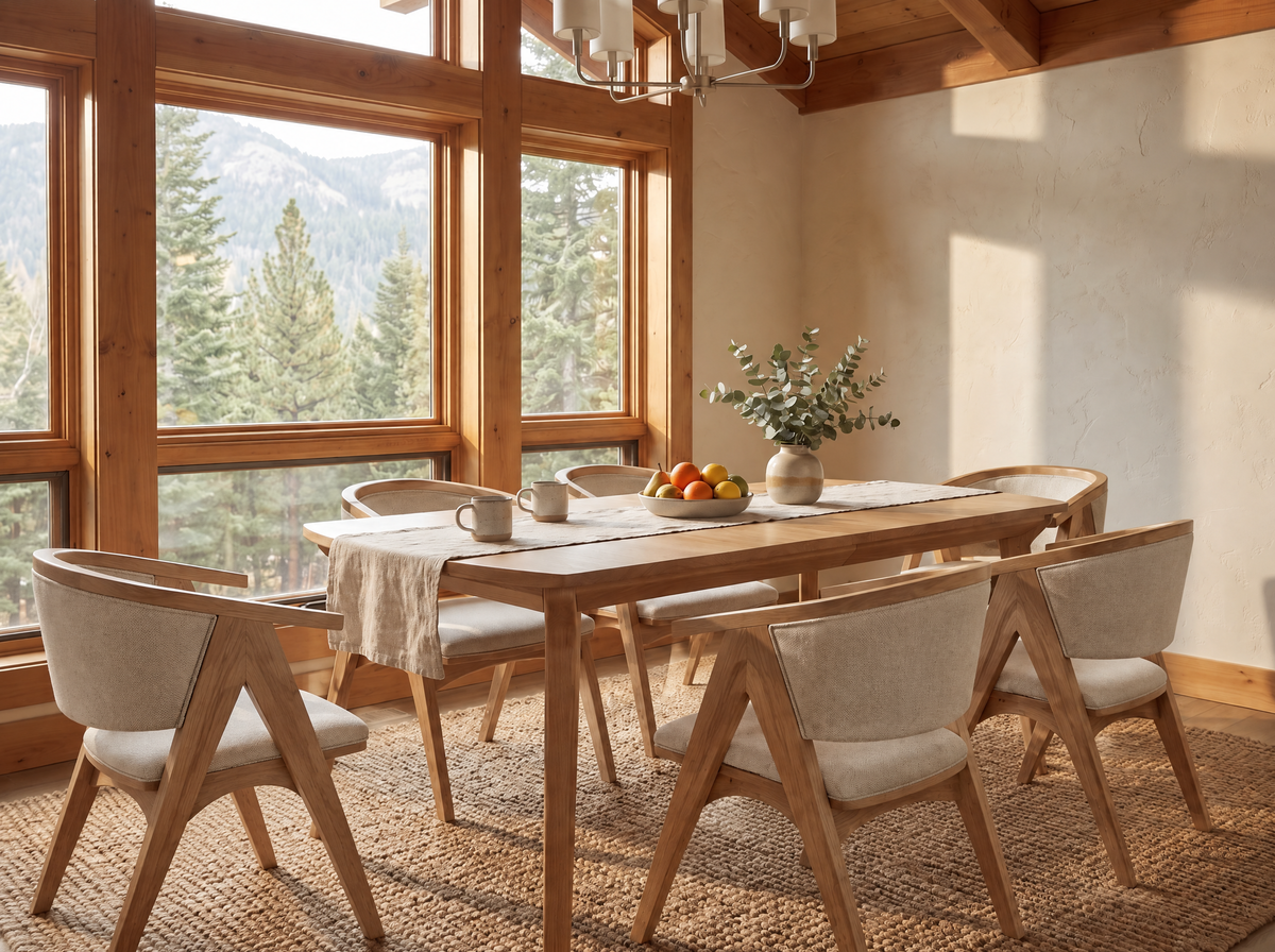 The Larkspur Table — solid wood dining table, handcrafted in the USA with Danner Furniture 