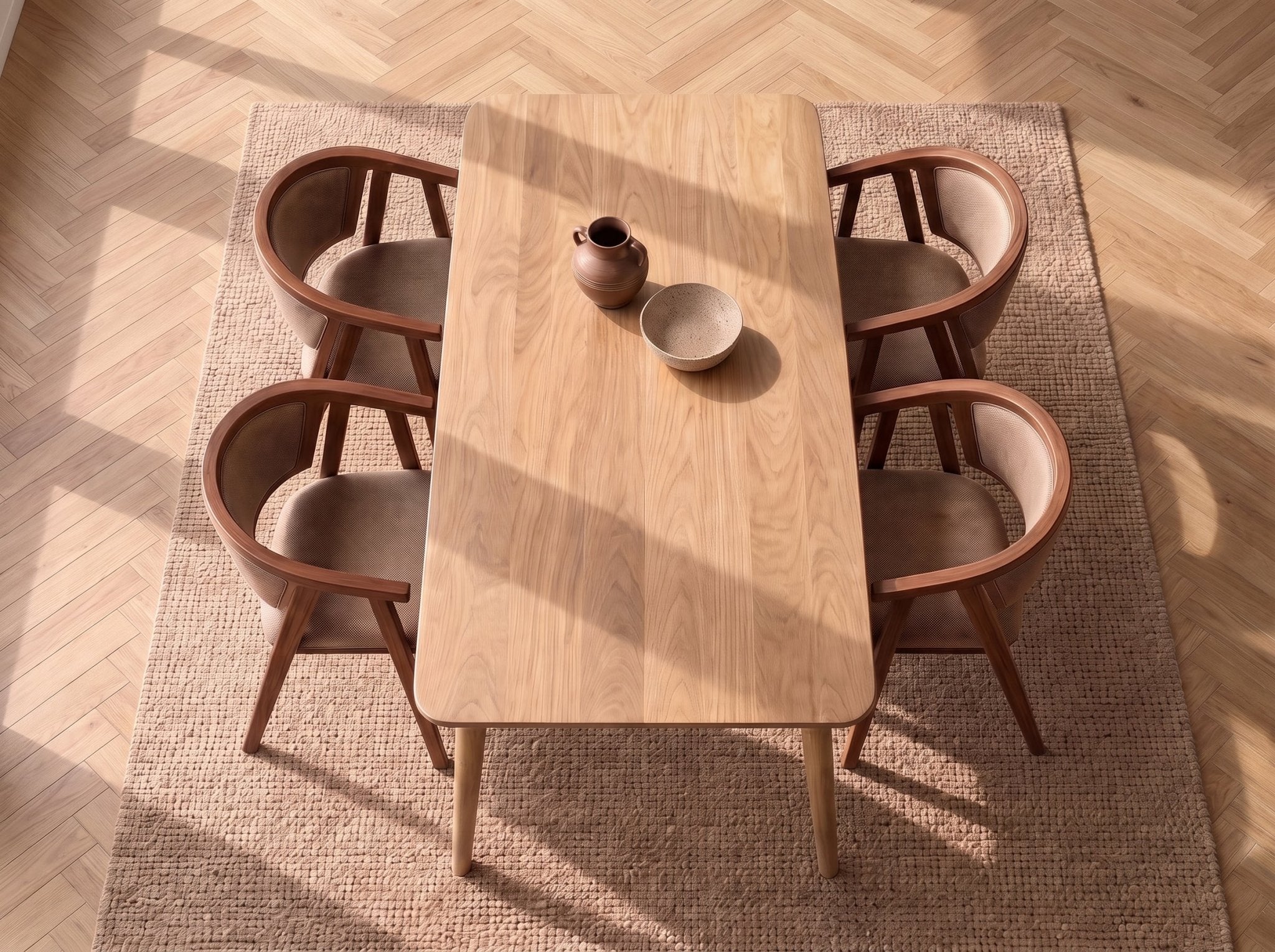 The Meridian Table — solid wood dining table, handcrafted in the USA by Danner Furniture 