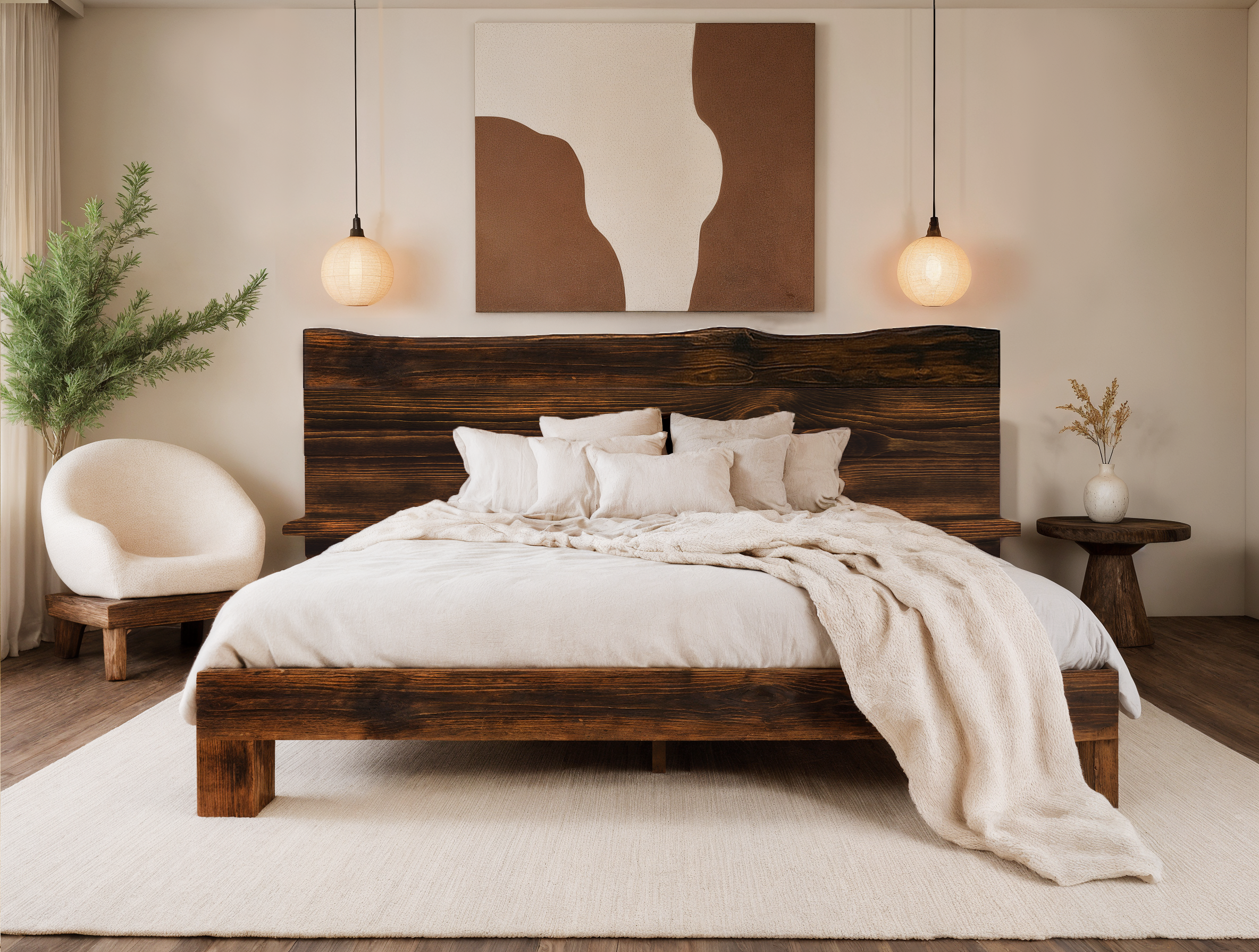 The Extended Rampart Live Edge Bed - Danner Furniture #color_weathered-railcar