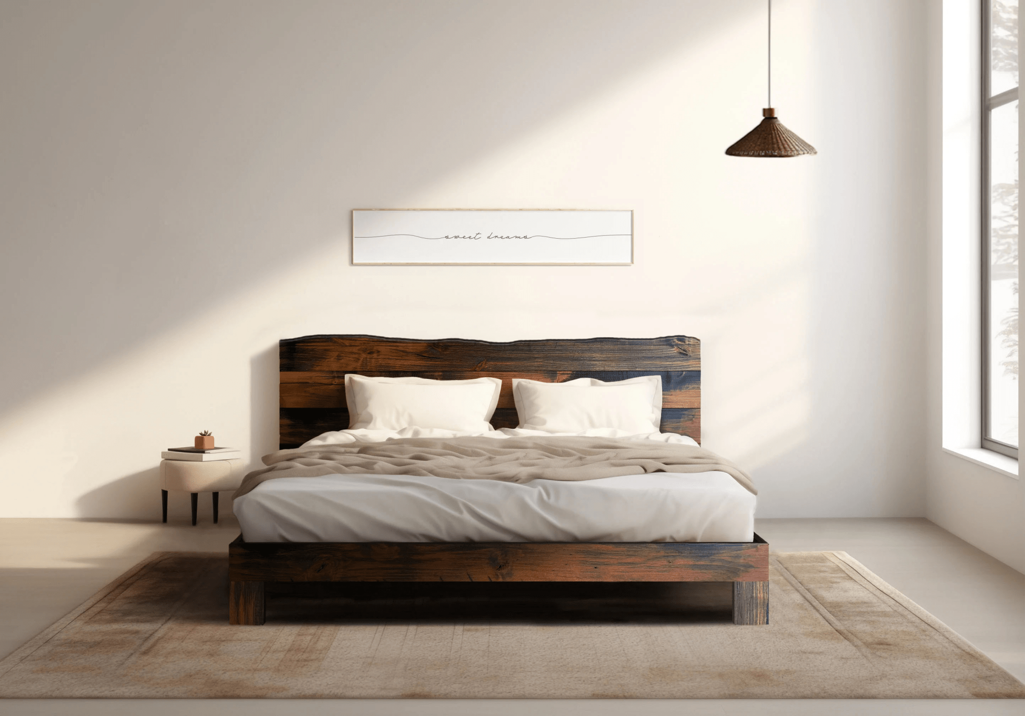 The Live Edge Rampart Bed - Danner Furniture #color_weathered-railcar
