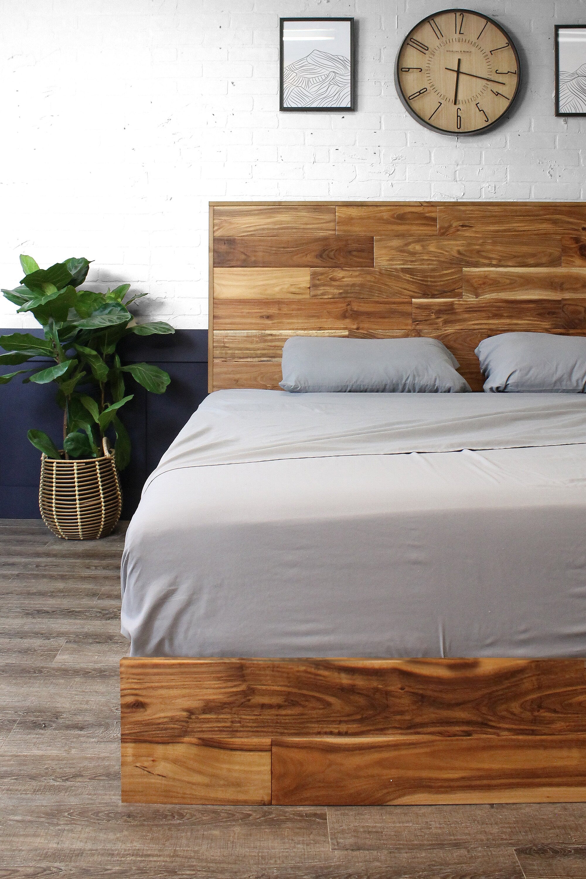 Foothills Bed Frame - Modern Rustic Style - Horizontal - Handmade