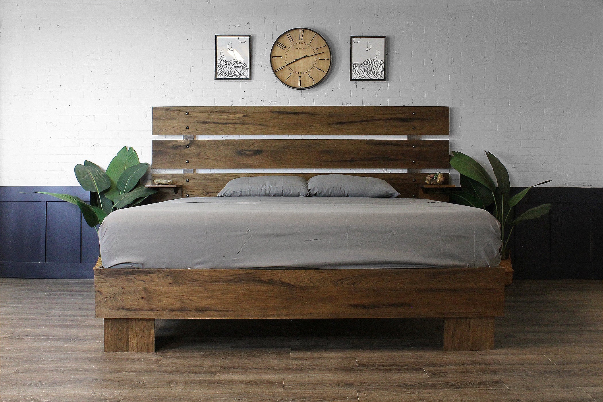 Timberline Bed Frame - Modern Rustic Style - Handmade