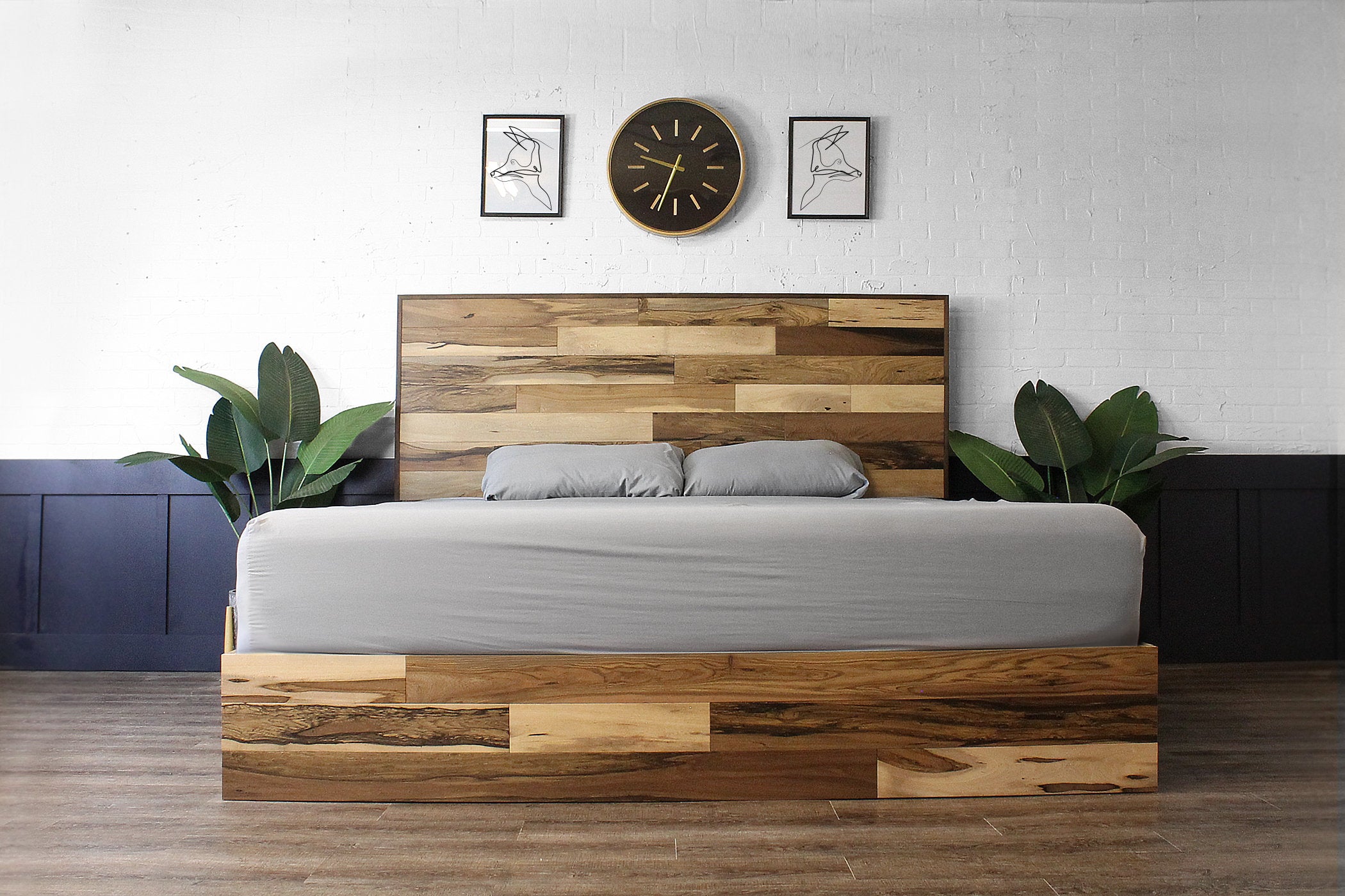 Foothills Bed Frame - Desert Pecan Finish - Modern Rustic Bed